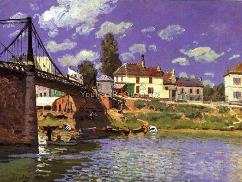 The Bridge at Villeneuve la Garenne - 阿尔弗莱德·西斯莱